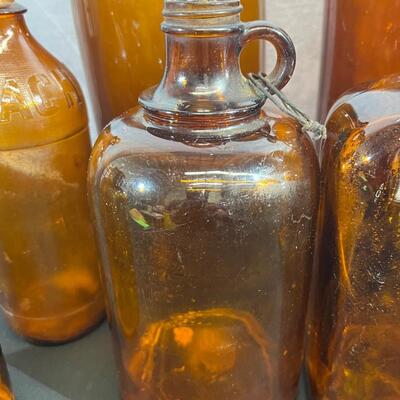 Vintage Brown Glass Bottles