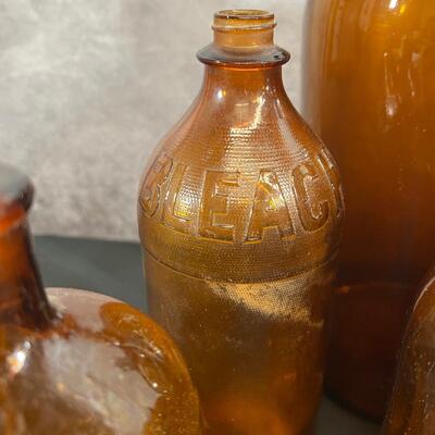 Vintage Brown Glass Bottles