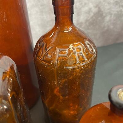 Vintage Brown Glass Bottles