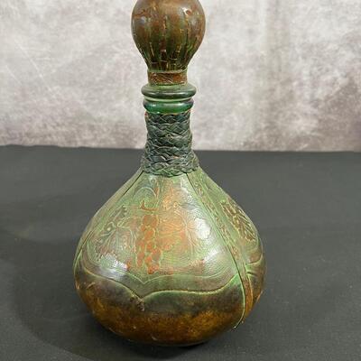 Vintage Leather Covered Bottles