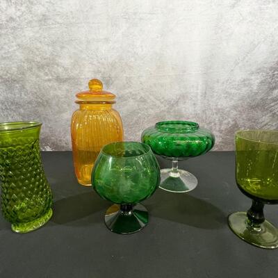 5 Piece Colored Glass