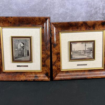 Pair of Catraro Goffredo .925 Engravings