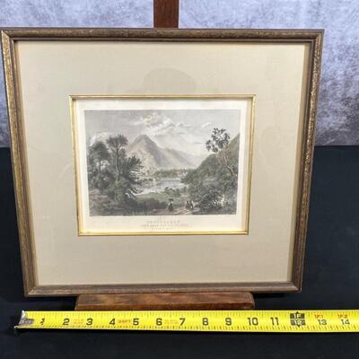 Vintage Framed Print "Interlaken View Near the Sea of Thun"
