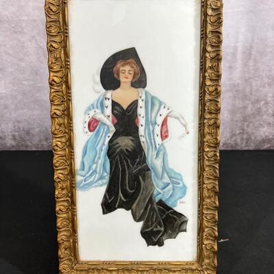 Vintage Porcelian Framed Art