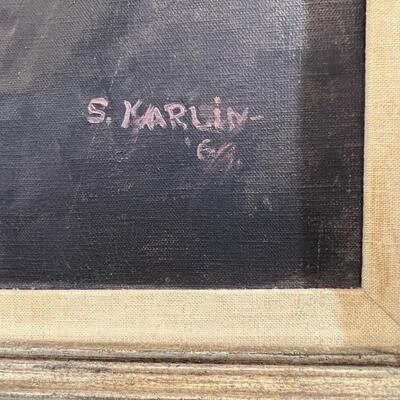 Origial Acrylic Painting Signed S. Karlin 69' 14"x18"