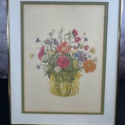Framed Floral Print 12"x16"