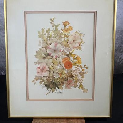 Framed Floral Print 12"x16"