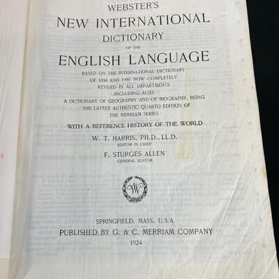 Vintage Websters Dictionary