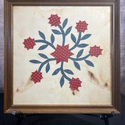 Framed Vintage Quilt Sample w/ Providence 1852