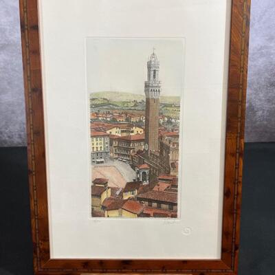 Framed Print of Sienna Italy signed and numbered
