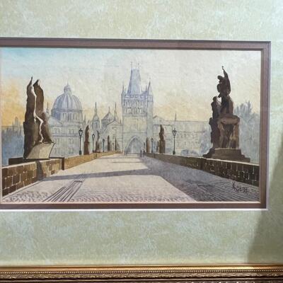 Signed Water Color from Prague 