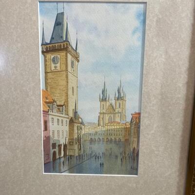Signed Water Color from Prague 