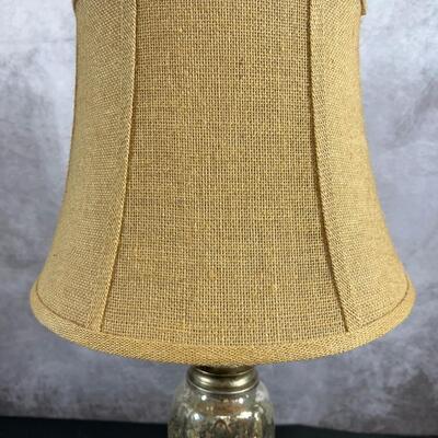 Lamp w/ Mirrored Crackled Base & Burlap Shade, 30"T base