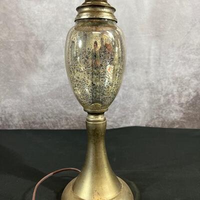Lamp w/ Mirrored Crackled Base & Burlap Shade, 30"T base
