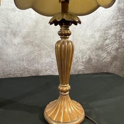 2 Palm Style Lamp Bases 6.5"x29", Shade 13"