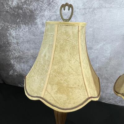 2 Palm Style Lamp Bases 6.5"x29", Shade 13"