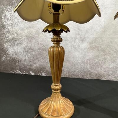 2 Palm Style Lamp Bases 6.5"x29", Shade 13"