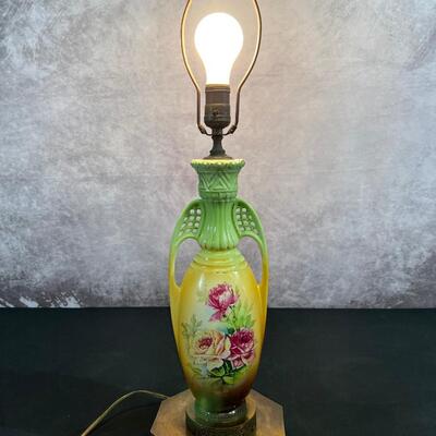 Vintage Rose W/ Gilded Brass Bases 27"x7.5"