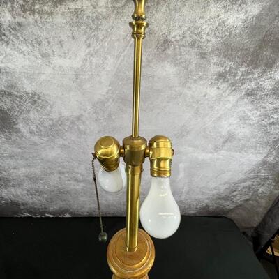 Vintage Wood & Gold Lamp 40.5"H W/ 6" Base