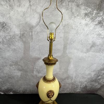 Vintage Lion Lamp 41.5"H W/ 18" Shade
