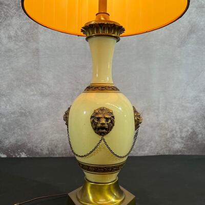 Vintage Lion Lamp 41.5"H W/ 18" Shade