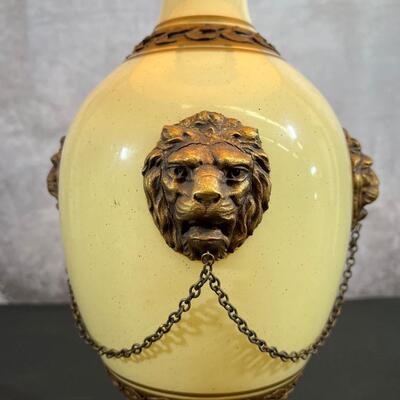 Vintage Lion Lamp 41.5"H W/ 18" Shade