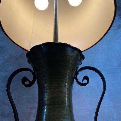Vintage Brass Lamp 42"H W/ 16" Shade
