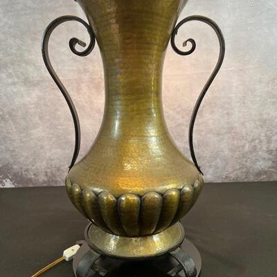 Vintage Brass Lamp 42"H W/ 16" Shade