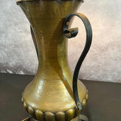 Vintage Brass Lamp 42"H W/ 16" Shade