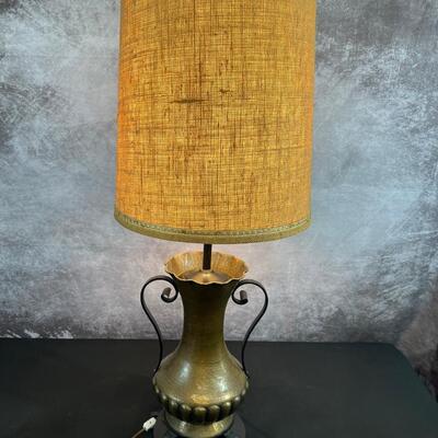 Vintage Brass Lamp 42"H W/ 16" Shade