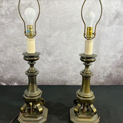 Pair of Metal Base Lamps 30"Hx 7" Base