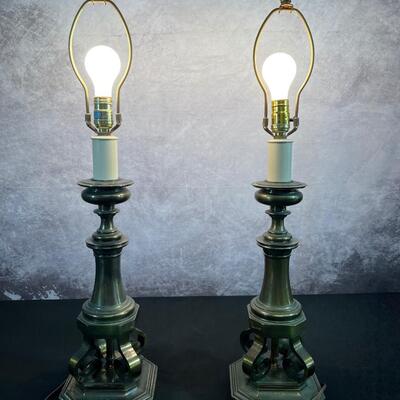 Pair of Metal Base Lamps 30"Hx 7" Base