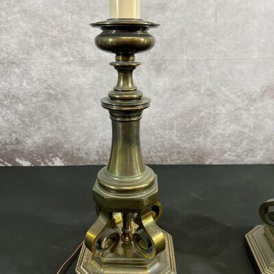 Pair of Metal Base Lamps 30"Hx 7" Base