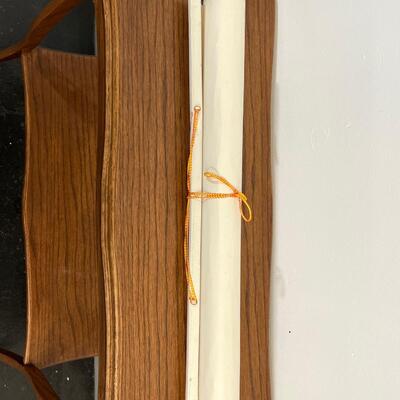 Chinese White Silk Scroll W/ Black Center & White Charaters 12"x38"
