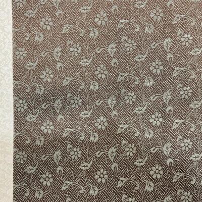 Chinese Gold & Blue Silk Scroll of River 12"x45"