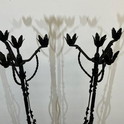 Black Rought Iron Candle Holder