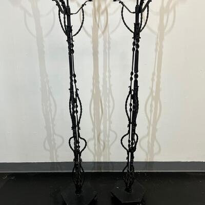 Black Rought Iron Candle Holder