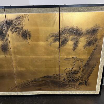 4 Panel Chinese Gold Wall Art
