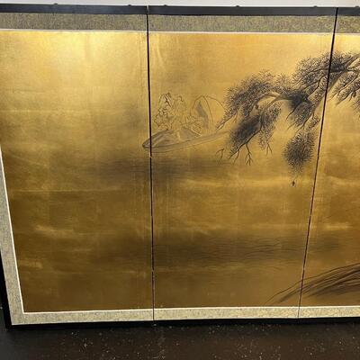 4 Panel Chinese Gold Wall Art