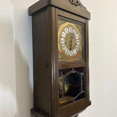 Wall Clock Dark Wood