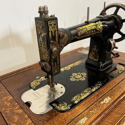 Vintage White Rotary Sewing Machine