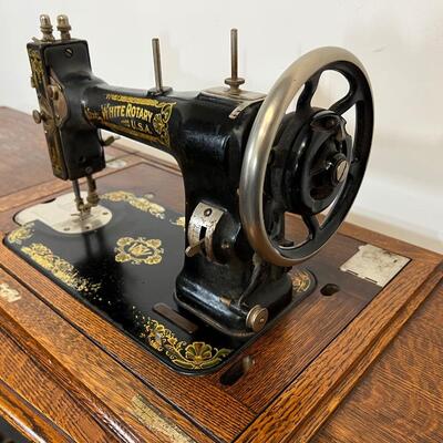 Vintage White Rotary Sewing Machine