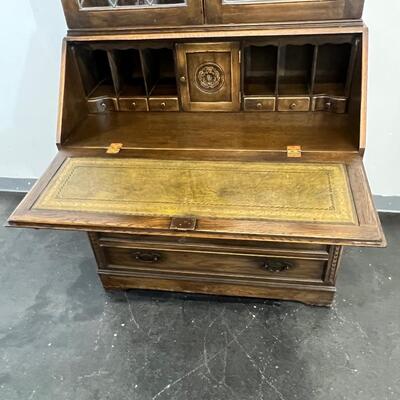 JC Secretary W/ Leaded Glass