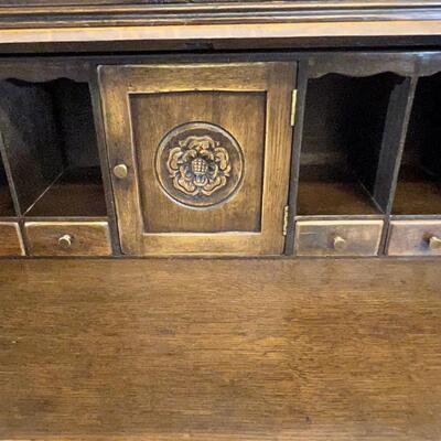 JC Secretary W/ Leaded Glass