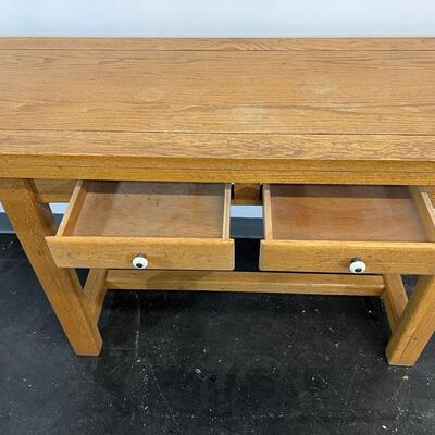 Oak Entry Table W/ Expanding Top