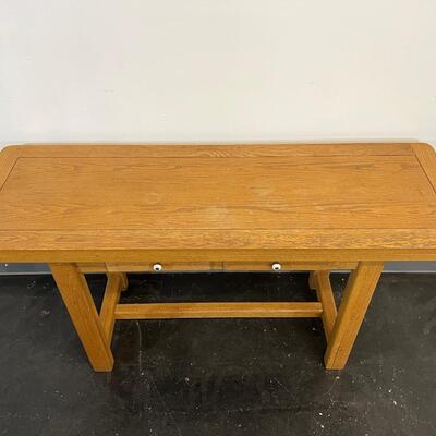Oak Entry Table W/ Expanding Top