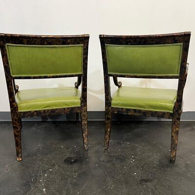 Vintage faux leather green chair set