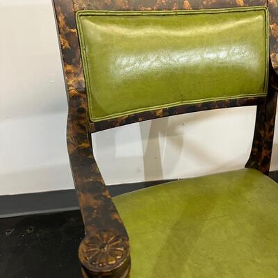 Vintage faux leather green chair set
