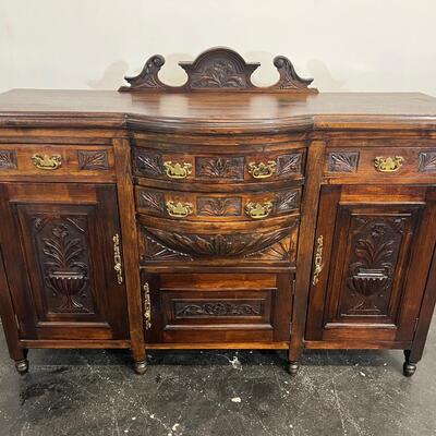 Ornate Dark Wood Buffet