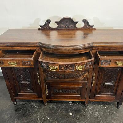 Ornate Dark Wood Buffet